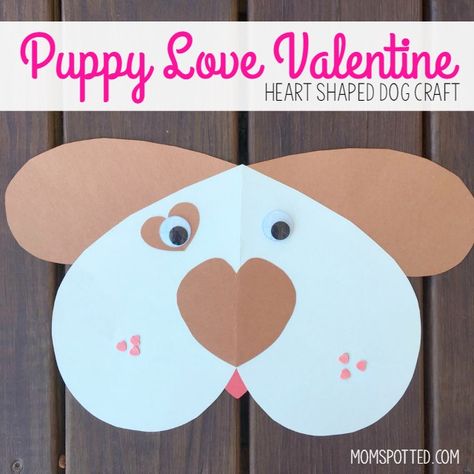 These Puppy Love Valentine's are the perfect heart shaped dog craft for kids! It makes for a fun puzzle craft or even a teachers card! Valentine For Kids, Dog Christmas Pictures, Valentines Day History, Dog Craft, Puppy Valentines, February Crafts, Perfect Heart, Yorkie Terrier, Valentine's Day Crafts For Kids