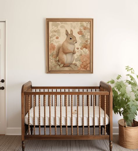 Baseball Nursery Theme, Baseball Nursery Decor, Neutral Cottagecore, Cottagecore Nursery, Antique Nursery, Bunny Nursery Art, Blush Nursery, Vintage Nursery Decor, Cozy Nursery