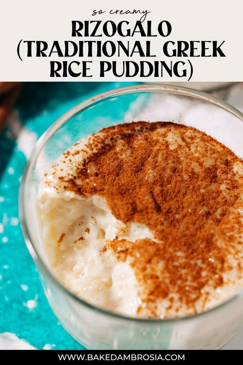 Rizogalo Greek Rice, Rizogalo Recipe, Arborio Rice Pudding Recipe, Portuguese Rice Pudding Recipe, Turkish Rice Pudding, Greek Rice Pudding Recipe, Rice Pudding With Arborio Rice, Pistachio Rice Pudding, Savory Rice Pudding