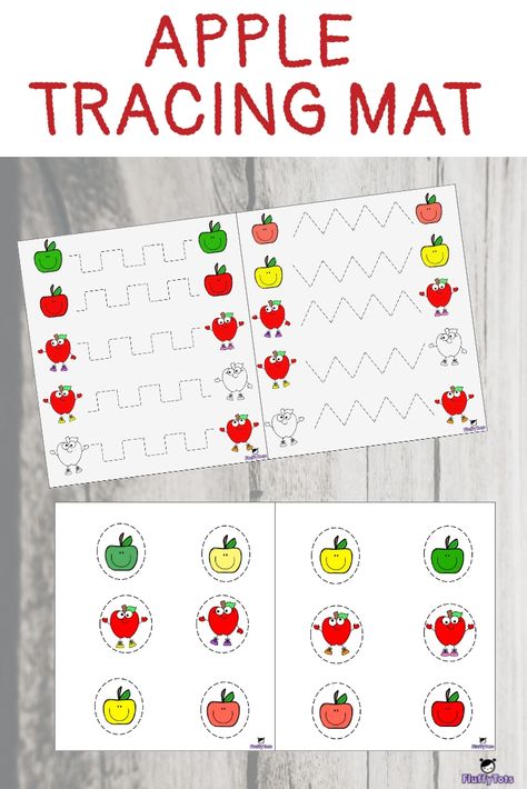 Abc Tracing, Preschool Tracing, Pre Writing Activities, Tracing Worksheets Preschool, Apple Activities, Name Activities, Preschool Writing, Apple Theme, Alphabet Tracing