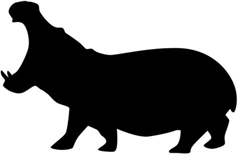 Safari Silouhette, Hippopotamus Silhouette, Jungle Animal Silhouette, Hippo Silhouette, Animal Stencil Art, Safari Activities, Jungle Decorations, Elephant Silhouette, Shadow Images