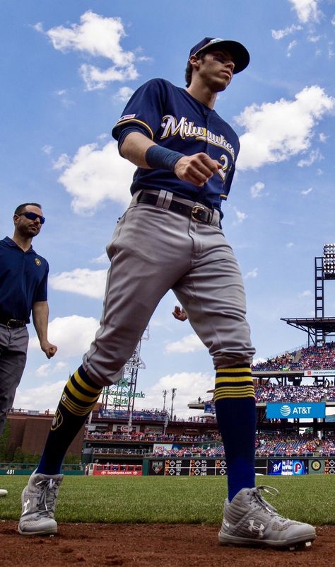 I Think I Love Him, Baseball Boyfriend, Hot Baseball Players, Baseball Wallpaper, Christian Yelich, Male Pose Reference, Baseball Guys, Baseball Girls, Baseball Boys