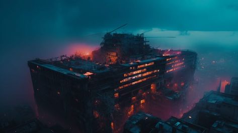 A Neon Cyberpunk City Cyberpunk Factory, Neon Cyberpunk, Cyberpunk City, City State, Cyberpunk, Science Fiction, Sci Fi, Digital Art, Science