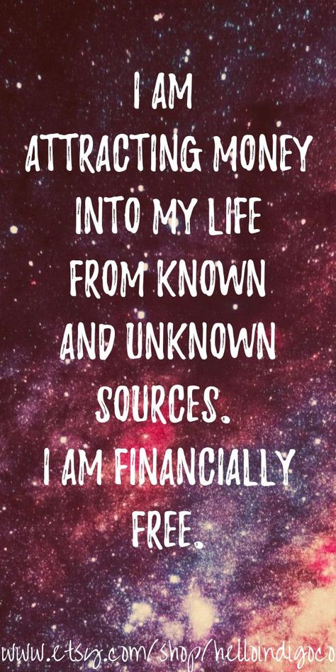 Attracting money into my life from known and unknown sources. I am financially free. I Am Financially Free, Quotes Dream, Prosperity Affirmations, Financially Free, Law Of Attraction Money, Attraction Quotes, Wealth Affirmations, Abundance Affirmations, Law Of Attraction Affirmations