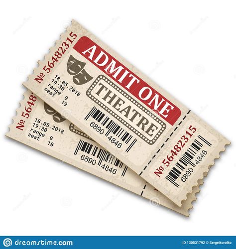 Aesthetic Ticket, Theater Ticket Design, Theatre Tickets Aesthetic, Theatre Ticket Aesthetic, Theatre Ticket Design, Vintage Ticket Design, Theatre Ticket Template, Ticket Illustration, Vintage Movie Ticket