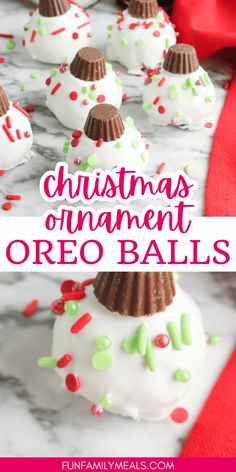 You’re going to love these adorable Christmas Oreo Ornament Balls! This simple, homemade treat is made with cheesecake, white chocolate and mini peanut butter cups, and is the perfect festive treat for your holiday table. Oreo Ball Ornaments, White Oreo Balls, Snowman Oreo Balls, Cheesecake White Chocolate, Oreo Ball, Christmas Oreo, Mini Peanut Butter Cups, Cheesecake Balls, Oreo Balls