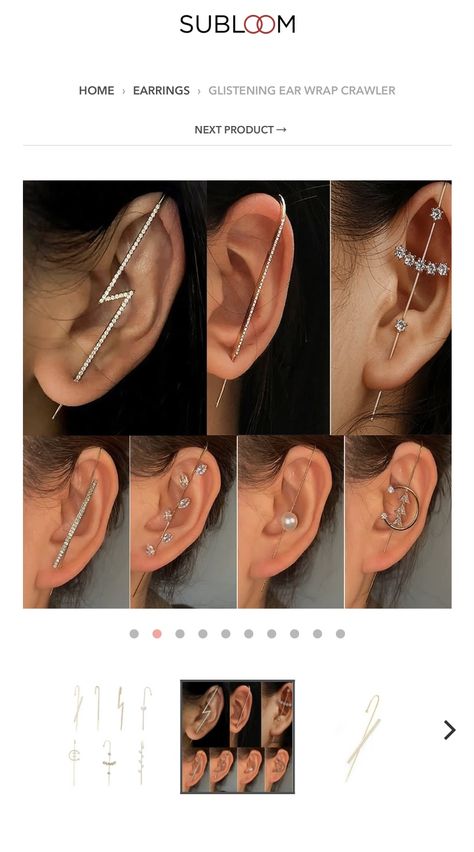 Unique Ear Piercings Classy, Ear Piercings Classy, Unique Ear Piercings, Classy Minimalist, Ear Piercing Studs, Fake Earrings, Princess Jewelry, Wrist Jewelry, Girly Accessories