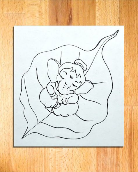 How to Draw Baby Ganesha Sleeping on the Leaf || Bal Ganesha Drawing || Pencil Sketch || ganesh drawing,baby ganesha drawing, how to draw bal ganesha, easy drawing of baby ganesha, ganpati bappa drawing, lord ganesha drawing, bal ganesha pencil sketch, baby ganesha pencil drawing, bal ganesha art videos, pencil sketch for beginners, pencil drawing ideas, art videos, hindu god drawing, drawing of hindu god, vivek art academy. Lord Ganesh Drawings Sketches, Ganesh Aesthetic Drawing, Ganpati Photo For Drawing, Ganpati Drawing For Competition, Bal Ganesh Painting Easy, Pencil Art Drawings Ganesha, Ganpati Images Drawing, Drawing Of Hindu Gods, Bal Ganesh Mandala Art