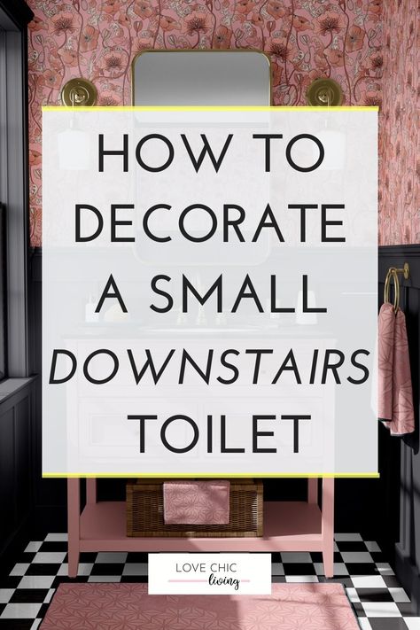 Small Downstairs Toilet Ideas, Cloakroom Toilet Downstairs Loo, Downstairs Toilet Ideas, Small Toilets, Bathroom Wallpaper Vintage, Bathroom Wallpaper Trends, Wallpaper Accent Wall Bathroom, Unusual Bathrooms, Ideas For Small Bathroom