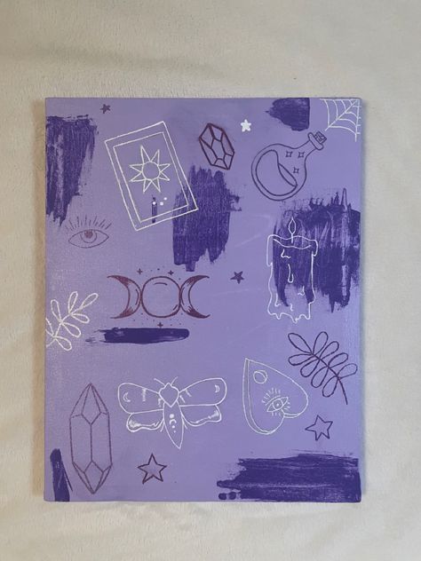 Witchy Canvas Painting Ideas, Witchy Manifestation, Witchy Art Painting, Witchy Painting Ideas, Witchy Painting, Purple Potion, Anime Canvas Painting, Art Collab, Witch Painting