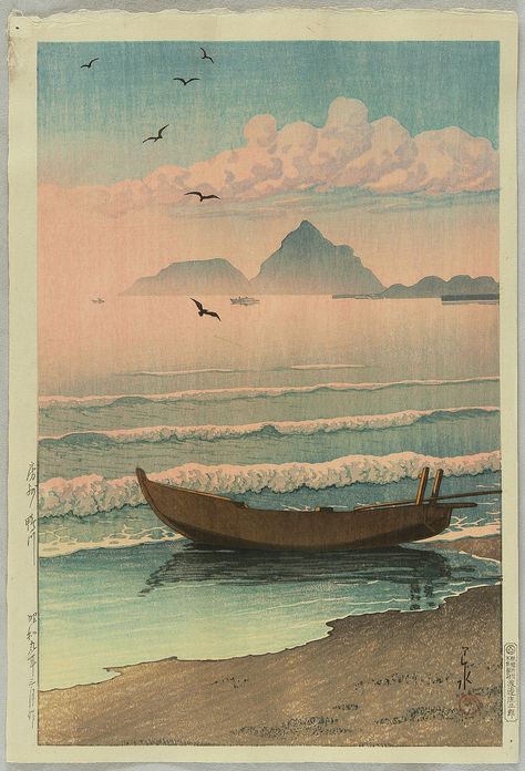 Art Auction Objects - artelino Canal Art, Kawase Hasui, Japanese Woodcut, Japanese Art Prints, Japanese Artwork, Japanese Illustration, La Rive, Eastern Art, Art Japonais