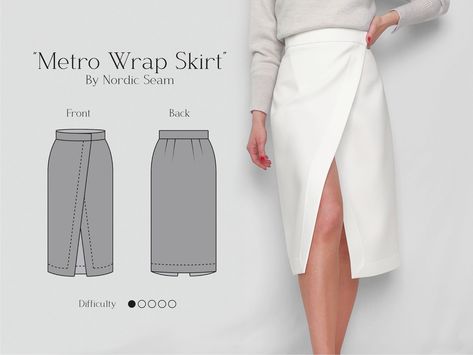 Wrap Over Skirt, Easy Sewing Skirt, Adjustable Skirt, Adjustable Skirt Pattern, Asymmetric Skirt, Diy Wrap Skirt Pattern, Wrap Around Skirt Pattern, Asymmetrical Skirt Pattern, Linen Skirt Midi