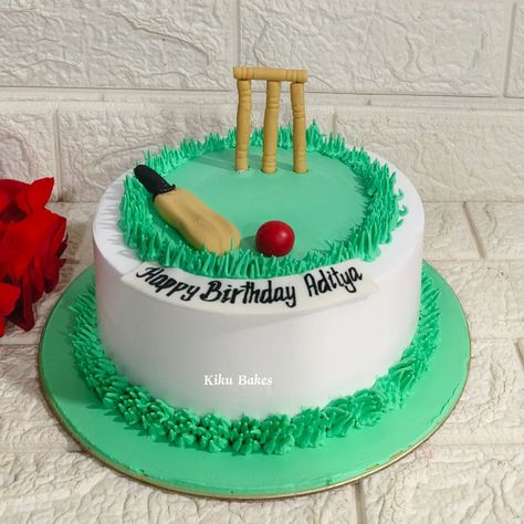 Baked with love 💕 Celebrating a cricket lover’s birthday with this custom eggless red velvet cake. Decorated with a fondant cricket bat, ball, and stumps, this cake brings the pitch to the party. Soft, moist, and completely eggless, it’s perfect for all to enjoy. Make every occasion memorable with a personalized touch. 🏏🎂 . . . . . #cricketthemecake #redvelvetcake #egglessredvelvetcake #birthdaycake #homemadecake #kikubakes #kulkunda #subrahmanya Cricket Bat Ball, Eggless Red Velvet Cake, Cricket Theme Cake, Bat Ball, Cricket Lover, Ball Cake, Baked With Love, Cricket Bat, Velvet Cake