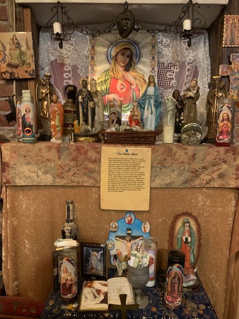 Astral Temple, Christian Magic, Shrine Inspiration, Folk Catholicism, Sacrificial Lamb, Pagan Magick, Shrines Art, Catholic Altar, Church Aesthetic