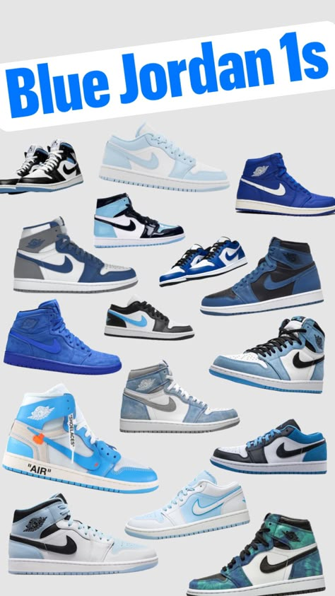 #jordans #jordan1 #outfitinspo #bluejordans #shoes Blue Shoes Jordans, Jordan Blue Shoes, Casual Blue Jordan Shoes, Air Jordans Blue, Jordans Blue And White, Jordan Bleu, Air Jordens1 Blue, Blue Jordans Outfit, Nike Jordans Costom Blue 100$