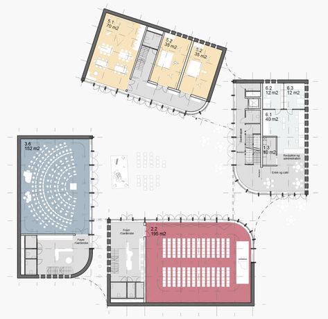 Music School Plan, Function Hall, Green Facade, Entrance Lobby, High Building, School Plan, Education Architecture, Music School, School Building