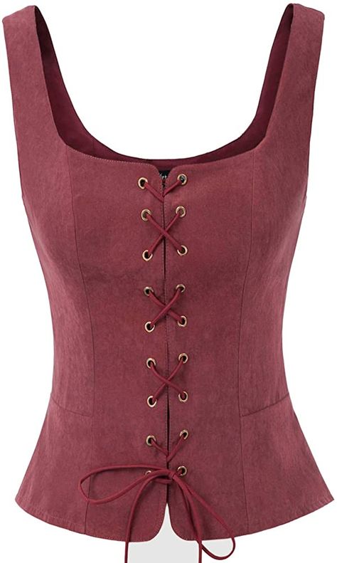 Peasant Bodice, Women Pirate, Corset Steampunk, Corset Vest, Ladies Short Jackets, Steampunk Corset, Vest Waistcoat, Faux Suede Fabric, Vintage Vest