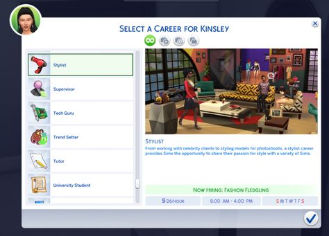 Stylist Career - Mods - The Sims 4 - CurseForge Stylist Career, Desktop Background Pictures, Best Mods, Hair Dresser, Rewards Program, Movie Genres, Sims Mods, Photography Skills, Sims 4 Mods