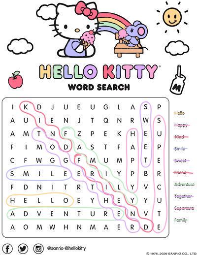 Word Search Games, My Melody, Word Search, Hello Kitty, Kitty, Quick Saves