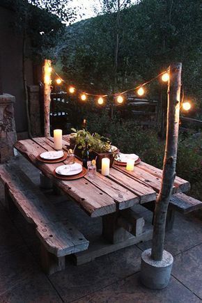 Lake Landscaping, Outdoor Deck Lighting, Farmhouse Backyard, Fairy Lights Garden, Design Yard, Best Outdoor Lighting, Diy Rustic Home, Backyard Picnic, Bohemian Garden