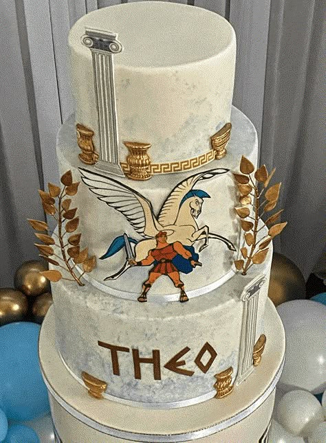 Hercules Birthday Cake Ideas Images (Pictures) Greek God Birthday Party, Hercules Theme Party, Baby Hercules Party, Hercules Baby Shower Theme, Greek Birthday Cake, Hercules Birthday Party, Hercules Party, Vintage Baby Boy Clothes, Baby Hercules