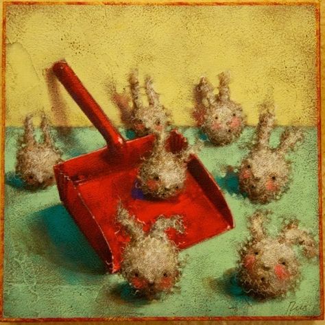 The Dust Bunnies by Angie Rees Acrylic ~ 8" x 8" Dust Bunny, Book Illustration Design, Dust Bunnies, Bunny Design, Bunny Designs, Book Illustration, Animal Art, Illustration Design, Art Photography