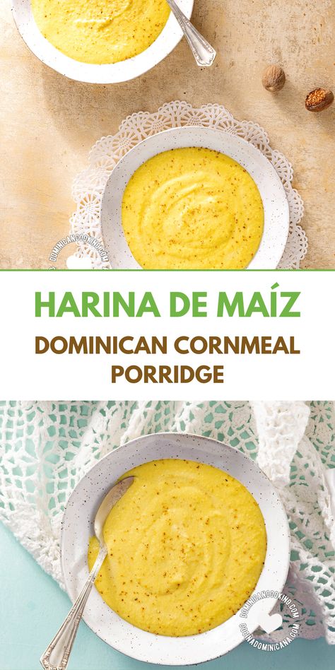 This is a dish that nearly every Dominican has had from their mother's hand. It is the kind of dish that should really be a dessert but is served as a breakfast or dinner dish. When was the last time you had it? Dominican Food Desserts, Dominican Breakfast Recipes, Dominican Dishes Recipes, Dominican Breakfast Ideas, Dominican Food Recipes, Dominican Desserts, Dominican Breakfast, Cornmeal Pudding, Dominican Cooking