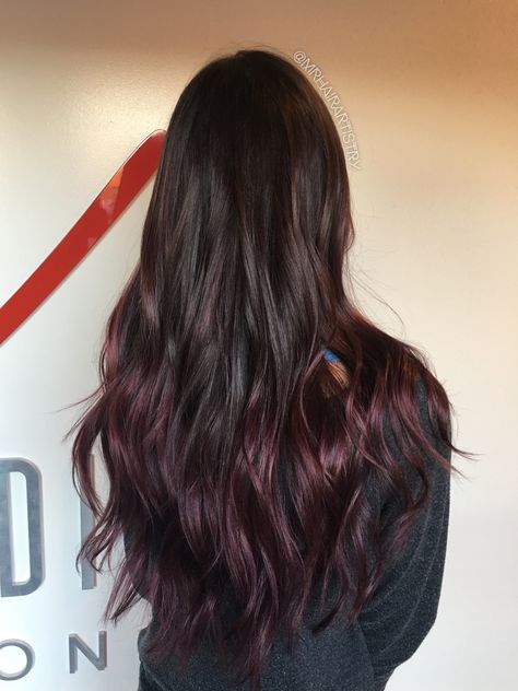 Maroon Balayage, Purple Rain Hair, Burgundy Ombre Hair, Arctic Fox Purple, Arctic Fox Purple Rain, Medium Brown Balayage, Maroon Hair, Vibrant Hair, Ombre Hair Blonde