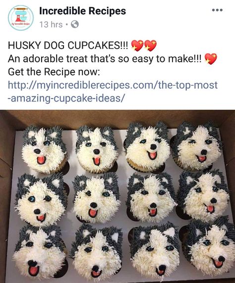 Husky Cupcakes, Pumpkin Birthday Parties, Dog Cupcakes, Pumpkin Birthday, Dog Cakes, Animal Cakes, Puppy Birthday, Fun Foods, Incredible Recipes