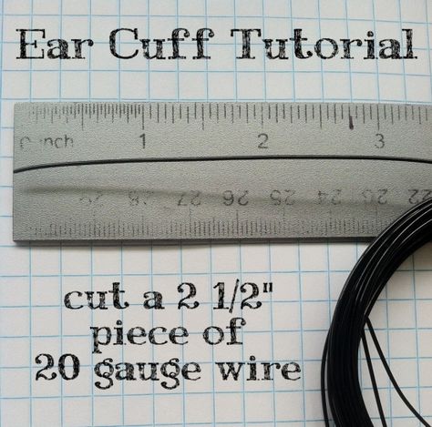 Ear Cuff Tutorial, Ear Cuff Diy, Cuff Tutorial, Wire Ear Cuffs, Diy Wire Earrings, Wire Tutorials, Wire Jewelry Tutorial, Basic Jewelry, Diy Wire Jewelry