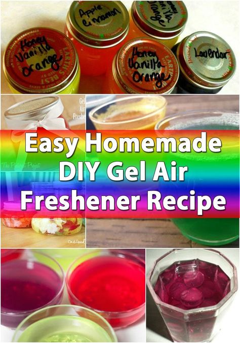 Easy Homemade DIY Gel Air Freshener Recipe Gel Air Freshener, Air Freshener Recipes, Homemade Air Freshener, Diy Scent, Diy Air Freshener, Gel Candles, Room Freshener, Food Candles, Homemade Diy