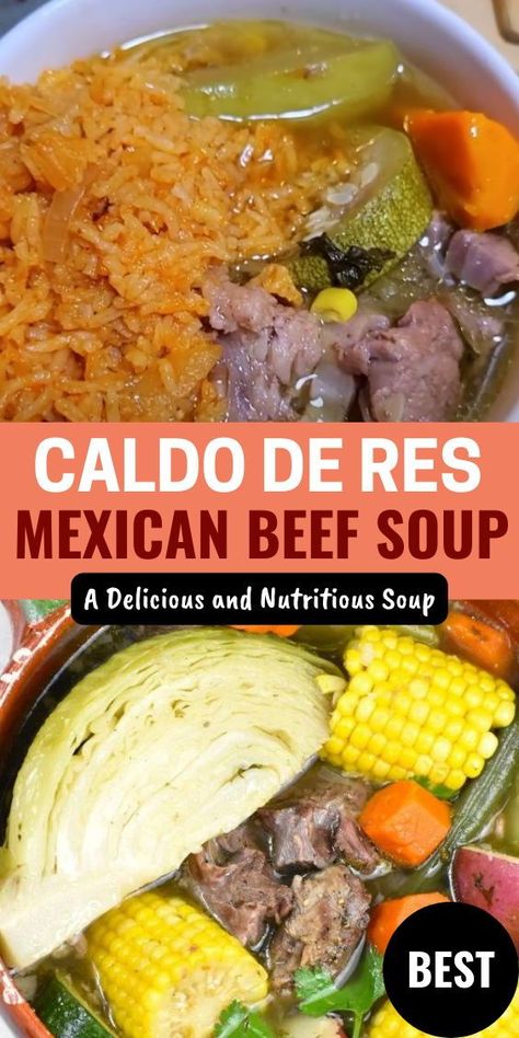 Caldo De Res is a soup that will warm you up on a cold day. It’s made with beef, vegetables, and rice, and cooked in a slow cooker. It’s a delicious and easy dish that you can enjoy anytime. Mexican Caldo, Mexican Beef Soup, Mexican Beef Stew, Beef Shanks, Mexican Soup Recipes, Mexican Beef, Beef Shank, Beef Stew Crockpot, Mexican Soup