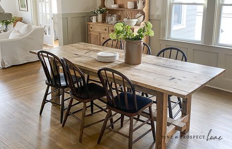 DIY Projects Archives - Pine and Prospect Home Dining Table Cottage, White Ceiling Paint, Pine And Prospect, Pine And Prospect Home, Red Oak Floors, Stripping Furniture, Brick Fireplace Makeover, Pine Dining Table, Beadboard Ceiling