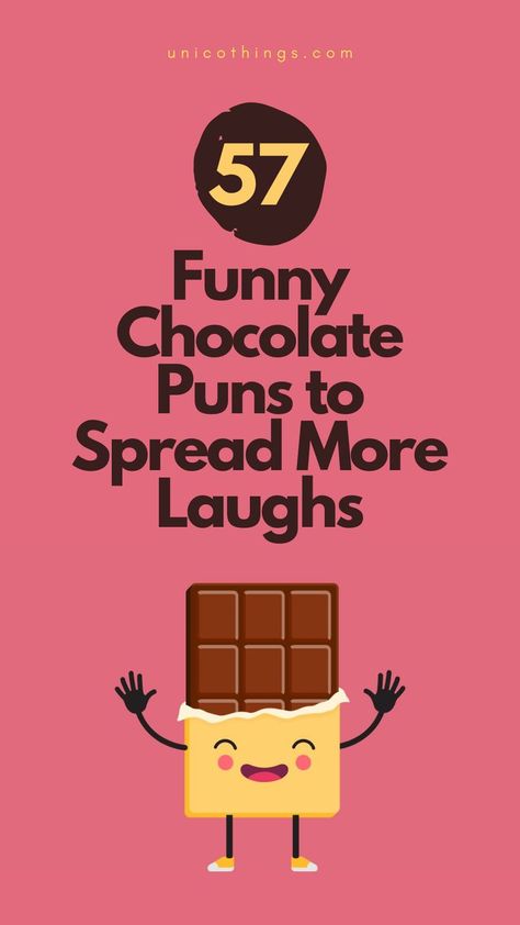 Craving a delicious dose of humour? Whether you're a chocolate lover or a dessert enthusiast, Check out these chocolate puns to satisfy your funny bone. Dessert Puns, Funny Chocolate Quotes, Chocolate Puns, Dessert Quotes, Chocolate Quotes, Chocolate Humor, Witty Comebacks, Double Entendre, Chocolate Day