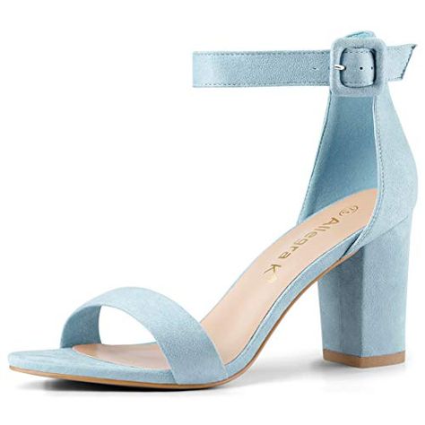 Ankle Strap Chunky Heels, Chunky Heel Sandals, Ankle Sandals, Ankle Strap Sandals Heels, Back To College, Womens Chunky Heels, Chunky High Heels, Block Heel Shoes, Blue Heels