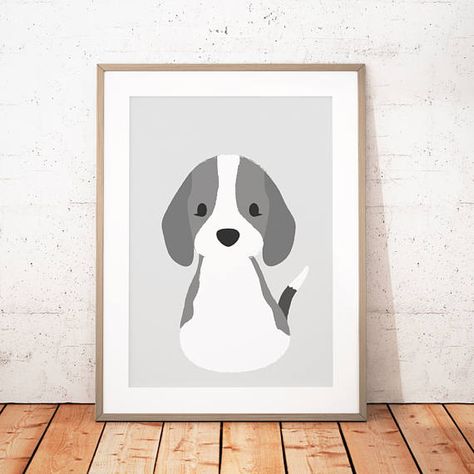 Beagle Nursery, Animal Wall Art Prints, Beagle Art, Puppy Nursery, Boy Nursery Themes, Dog Nursery, Baby Boy Nursery Decor, Nursery Wall Art Printable, Puppy Prints