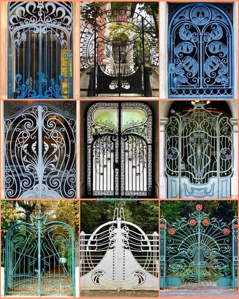 Archaeology & Civilizations | ART NOUVEAU WROUGHT IRON GATES AND DOORS, late 19th/early 20th century: | Facebook Hector Guimard, Design Art Nouveau, Wrought Iron Design, Wrought Iron Gate, Retail Concepts, Art Nouveau Architecture, Wrought Iron Gates, Iron Gates, Iron Gate