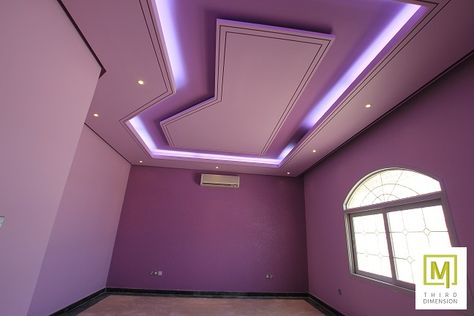 Ceiling Design  Interior Design  Purple Color Purple Ceiling Light, Purple Ceiling Bedroom, Interior Design Purple, Purple Ceiling, Dance Studio Decor, 3rd Dimension, Bedroom Purple, Birthday Photo Booths, Designing Ideas