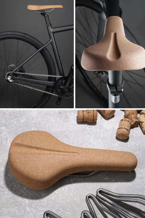 The FR-1 Bike Saddle, crafted from reconstituted cork and grade 5 titanium, revolutionizes bicycle sustainability by eliminating plastic layers. With properties like structural rigidity and weather resistance, it offers eco-conscious bikers a comfortable, eco-friendly alternative. Sourced responsibly in Portugal, assembled in Glasgow, this $130 investment aligns with a sustainable lifestyle. Learn More! #EcoFriendlyCycling #SustainableTransportation #InnovativeBikeDesign #GreenLiving 🚴‍♂️🌿 Biking Accessories, Cork Design, Cork Ideas, Sustainable Transport, Bike Saddle, Commuter Bike, Yanko Design, Bicycle Accessories, Grade 5