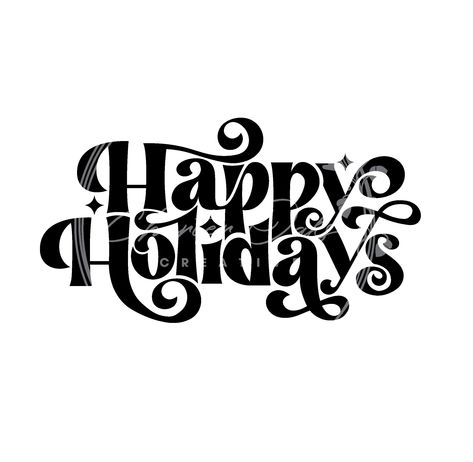 Happy Holidays Design, Happy Holidays Graphic Design, Holiday Typography Design, Happy Holidays Font, Merry Christmas Script, Happy Holidays Calligraphy, Happy Holidays Illustration, Happy Holidays Typography, Xmas Typography