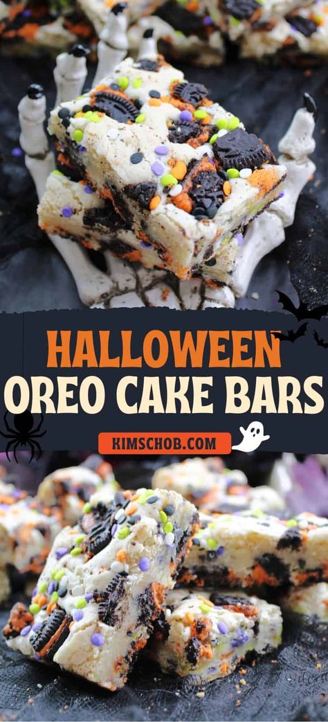 Halloween Oreo Cake Bars, Halloween Oreo Cake, Halloween Bars, Halloween Boards, Candy Corn Recipe, Oreo Bars, Vanilla Oreo, Cooking Activities, Halloween Oreos