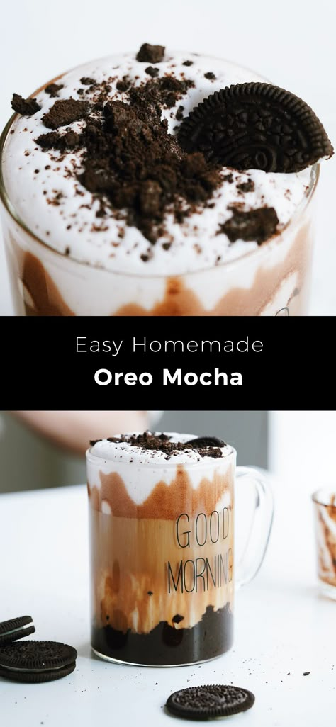 Specialty Espresso Drinks, Cookies And Cream Coffee, Oreo Coffee Recipe, Specialty Coffee Recipes, Scooters Coffee Drinks, Oreo Iced Coffee, Oreo Coffee, Speciality Coffee Recipes, Specialty Coffee Drinks