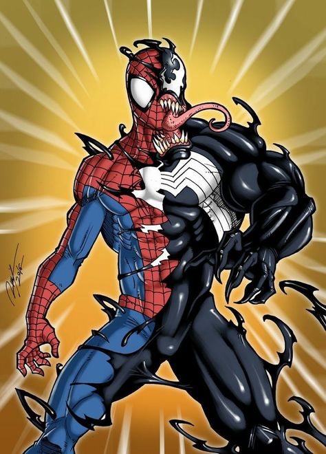 Symbiote Spiderman, Venom Spiderman, Symbiotes Marvel, Venom Comics, Univers Marvel, Black Spiderman, Marvel Artwork, Marvel Spiderman Art, Superhero Comics