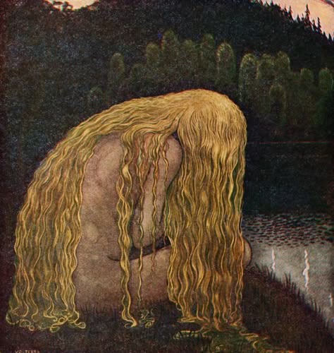 Swedish Folklore, John Bauer, Swan Princess, Fairytale Illustration, Fairytale Art, Ethereal Art, 귀여운 동물, Golden Age, Fairy Tale