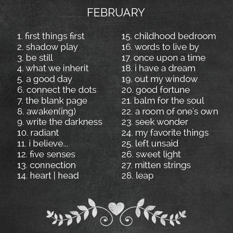 February Prompts, Poem Writing Prompts, Chapter Titles, Songwriting Prompts, February Writing, Writing Challenges, Creativity Prompts, Writing Prompts Poetry, Poetry Prompts