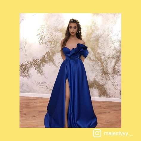 Satin Evening Dress, Prom Dresses With Pockets, Satin Evening Dresses, Make Your Own Dress, A Line Prom Dresses, Stretch Satin, Mermaid Dress, Blue Satin, Dress For Women