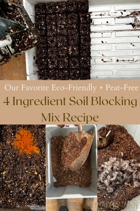 Soil blocks are a fantastic alternative to traditional seed-starting methods. They’re environmentally friendly, reduce transplant shock, and promote healthier root development. To ensure your seedlings get the best start, it’s crucial to use a high-quality soil block mix. Let me show you my secret recipe for soil-blocking success! #soilblocking #soilblockmix #soilblockingmix #ecofriendly #compost #soil #peatfree #wool #gardening Soil Blocking Seed Starting, Soil Blocking Recipe, Soil Blocking, Soil Blocks, Seed Raising, Compost Soil, Flower Subscription, Ingredient Substitutions, Liquid Fertilizer