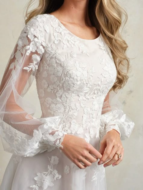 Modest Lace Wedding Dresses, Modest Wedding Dresses With Sleeves, Modest Bridal Gowns, Rebecca Ingram, Pearl Wedding Dress, Modest Bridal, Modest Wedding Gowns, Fairytale Princess, Bride Book