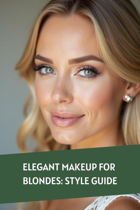 Elegant Makeup for Blondes: Style Guide Blonde Hair Blue Eyes Makeup Natural, Blonde Makeup Looks Natural, Natural Elegant Makeup Classy, Daytime Makeup For Blue Eyes, Formal Makeup Blue Eyes, Makeup For Green Eyes And Blonde Hair, Soft Glam Makeup Blonde, Makeup For Blue Eyes Blonde Hair, Muted Summer Makeup