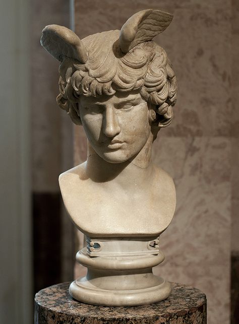 Portrait of Antinous. Marble. Ca. mid-2nd century. Saint Petersburg, State Hermitage Museum. Photo by Sergey Sosnovskiy. Roman Statues, State Hermitage Museum, Ancient Greek Sculpture, Marble Bust, Roman Statue, Classic Sculpture, Antique Sculpture, Plaster Sculpture, Hermitage Museum